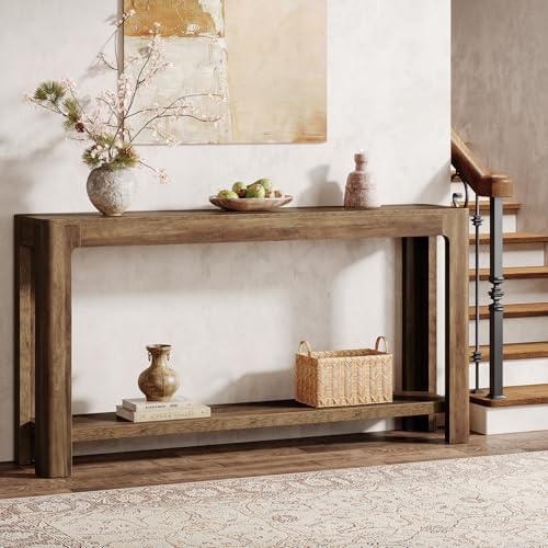 Tribesigns 63 Inch Entryway Console Table, 2-Tier Farmhouse Narrow Sofa Table - Image 3