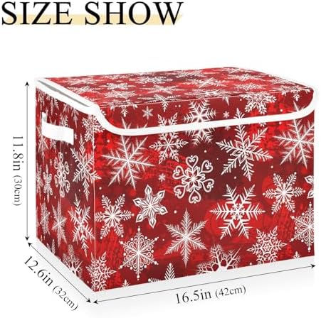 Bolaz Storage Bins with Lids and Handles, Christmas Snowflake Storage Box - Image 3