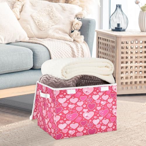 Bolaz Valentines Red Heart Flower Florals Storage Bins - Image 5