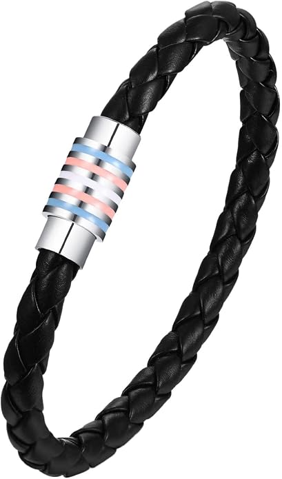 Nanafast Titanium Stainless Steel Rainbow LGBT Pride Bracelet Handmade Braided by Nanafast