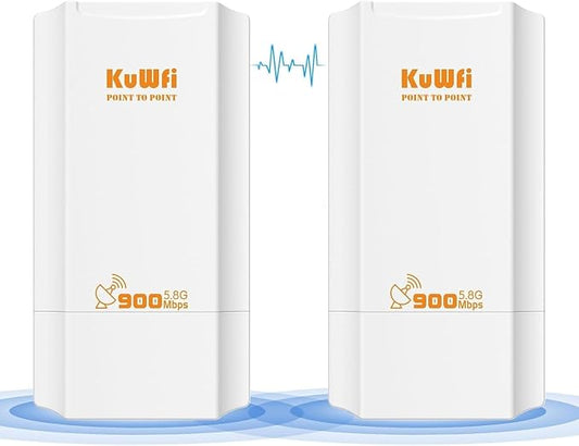KuWFi 5.8G Wireless Network Ethernet Bridge, Long Range Transmission WiFi by KuWFiSmartWiFi