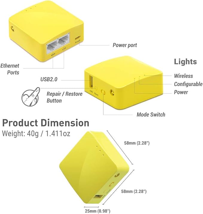 GL.iNet GL-MT300N-V2 Portable Mini Travel Wireless Pocket VPN WiFi Router - Image 2