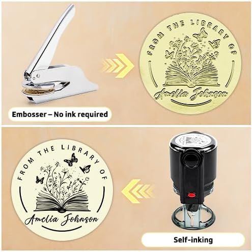 Book Embosser Personalized | Embosser Stamp Custom | Ex Libris | Book Stamp Personalized | from The Library of | Floral Book Press | Library Stamp Personalized