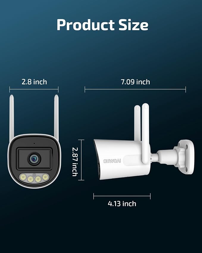OHWOAI 《Dual Band WiFi & IP65 Waterproof》Wireless Outdoor Security Camera - Image 9