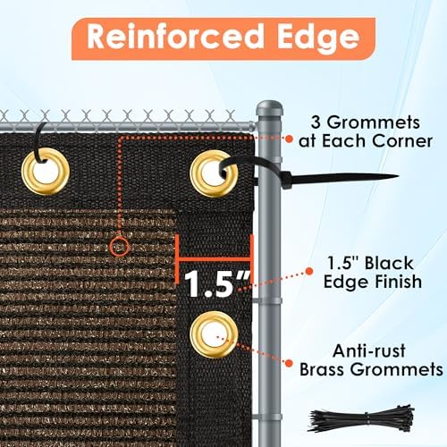 iCover 6x50ft Privacy Screen Fence, Outdoor Fencing Panels, Garden Windscreen - Image 5