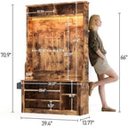 Aiho Hall Tree with Bench and Shoe Storage, 5-in-1 Entryway Bench with Coat Rack - Image 2