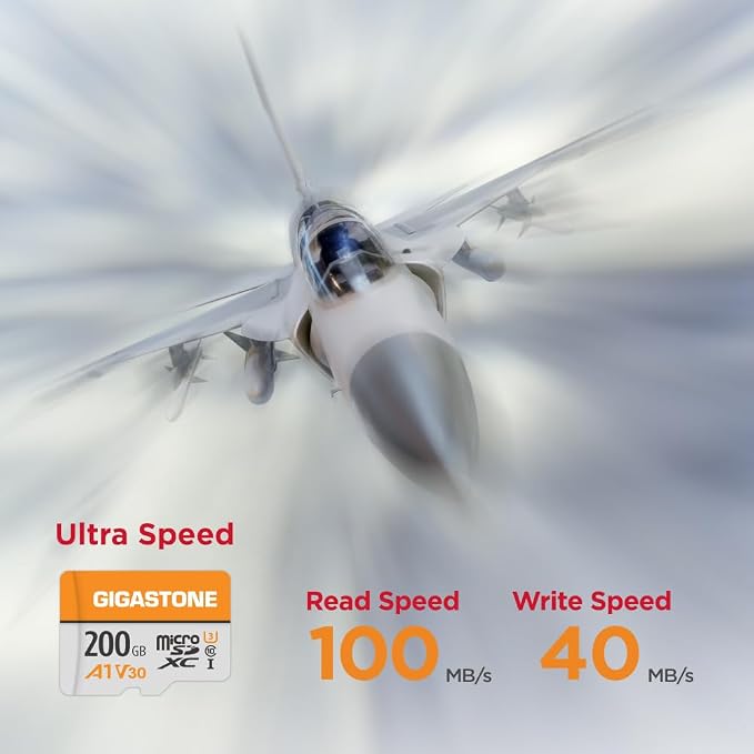GIGASTONE 200GB Micro SD Card, A1 V30, 4K Video Recording, Compatible - Image 2