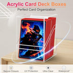 Proijeut Card Deck Box with Portable Case, 4 Pack Clear Commander Deck Box with - Image 5