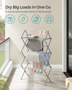 SONGMICS Foldable Clothes Drying Rack, 29.5 x 14.6 x 53.1 Inches - Image 3