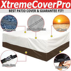 140D x 70W x 30H UV-proof Waterproof Furniture Patio Cover 520D beige brown two - Image 5