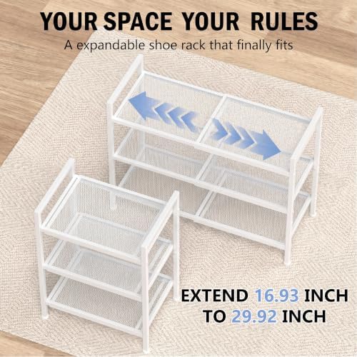 Expandable Shoe Rack for Closet, Shoe Storage - Image 4