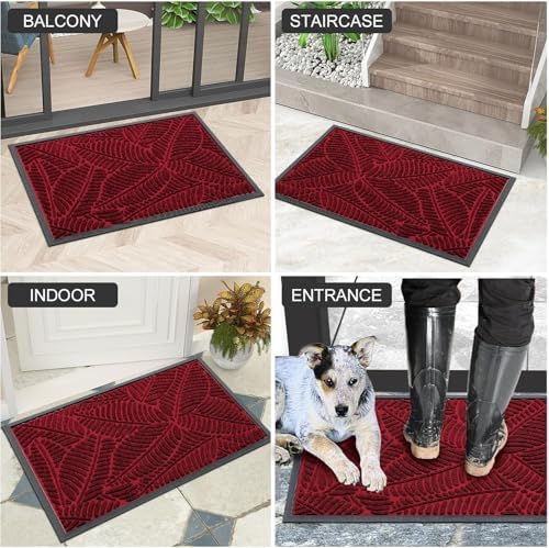Colorxy Waterproof Front Doormat, Sturdy Natural Rubber Door Mat - Image 6