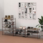 Simple Houseware 3-Tier Stackable Metal Panel Shoe Rack - Image 2