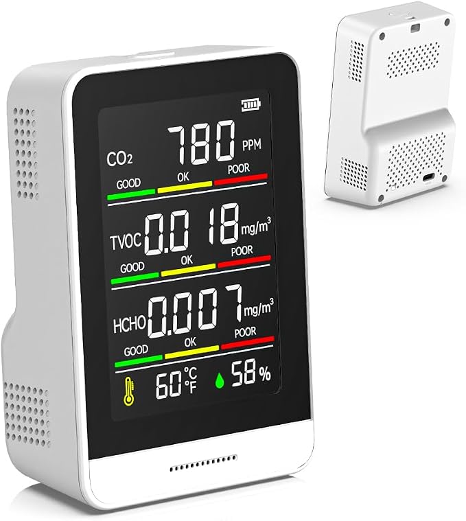 Indoor Air Quality Monitor, 5 in 1 Portable Real-Time Smart Air Quality Tester by Unknown