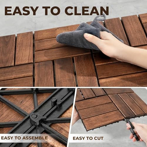 Interlocking Deck Tiles, Dark Brown - Image 3