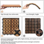 Yaheetech 54PCS Deck Tiles Acacia Wood Interlocking Outdoor Flooring - Image 6