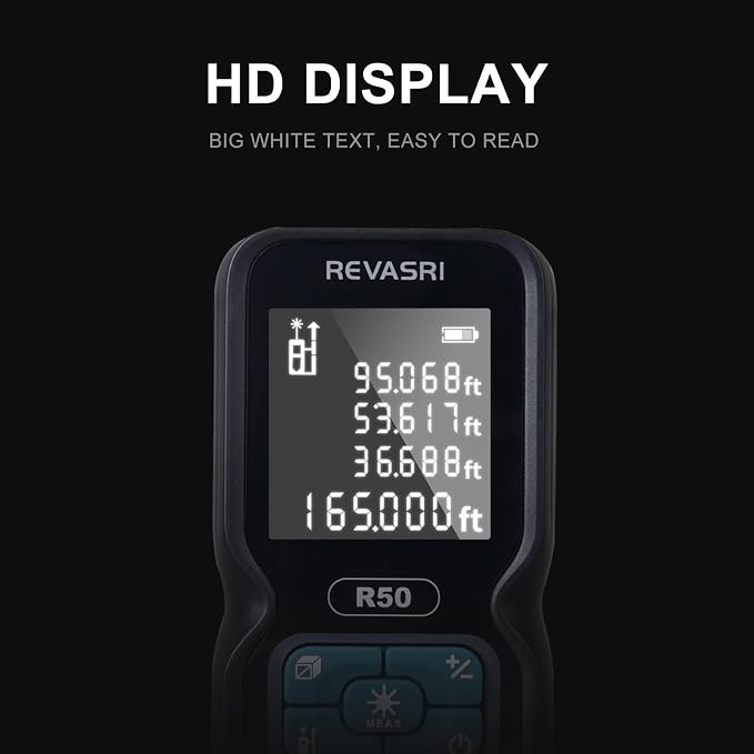REVASRI Laser Distance Meter, 165 Feet Range, ±1/16inch Accuracy Laser - Image 5