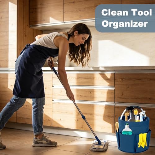 Cleaning Caddy with Handle, 17L Foldable Cleaning Supplies Organizer, Portable - Image 2