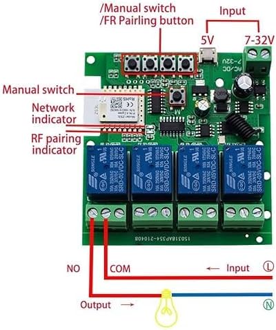 Zigbee 4CH DC7-32V USB 5V Relay Smart Switch Module, Wireless APP Remote Control - Image 2