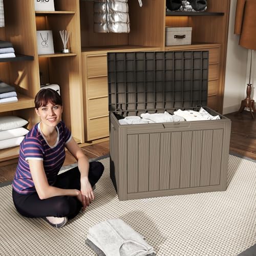 55 Gallon Outdoor Storage Box Waterproof, UV Resistant Resin Deck Box - Image 2