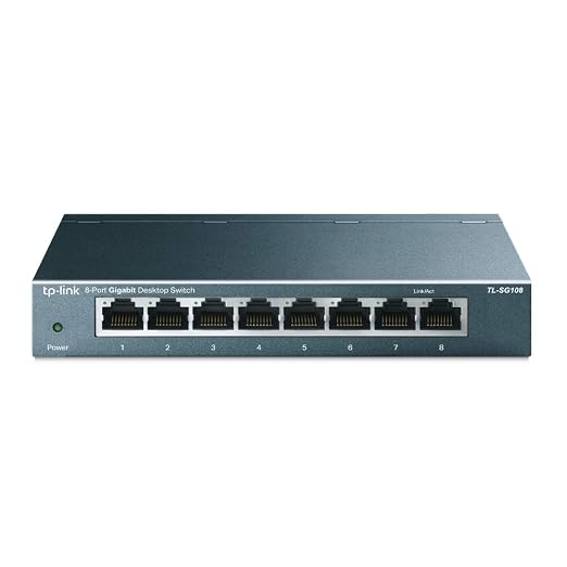TP-Link 8 Port Gigabit Ethernet Network Switch | Ethernet Splitter | Sturdy by Amazon+Renewed