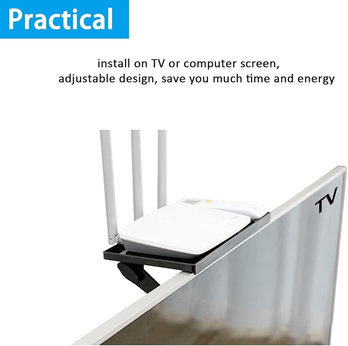 TV Top Screen Shelf Speakers Mount Adjustable Computer Monitor Shelf Storage - Image 9