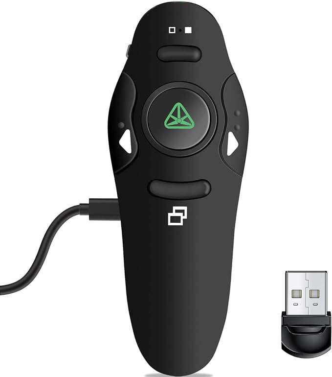 Rechargeable Presentation Clicker Wireless Presenter Remote USB Control by NinjaABXY