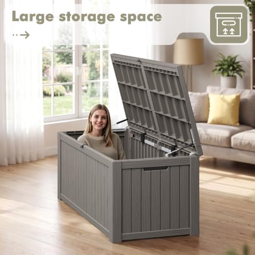 KAMABOKO Outdoor Storage Box, 230 Gallon Deck Box Outdoor Waterproof - Image 2