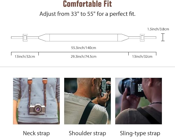 MoKo Camera Strap, Premuim Cotton Canvas Braided Adjustable Universal Sling - Image 4