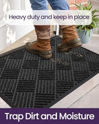 DEXI Front Door Mat Outside Entrance 36x60 Rubber Entry Doormat Black - Image 6