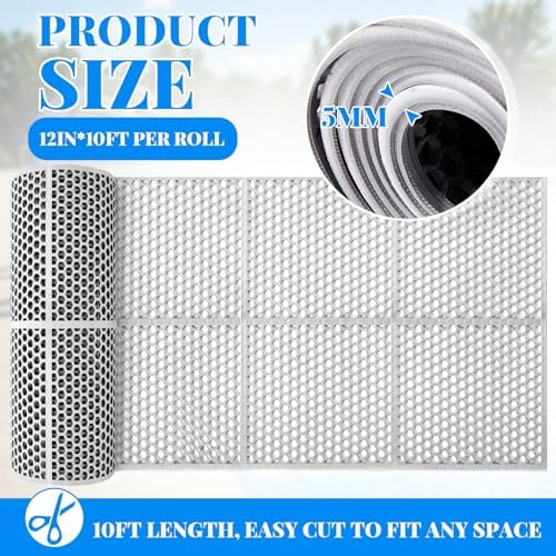 Tinideya 1 Roll Drainage Pool Floor Mat, Non Slip PVC Swimming Pool Mat - Image 2
