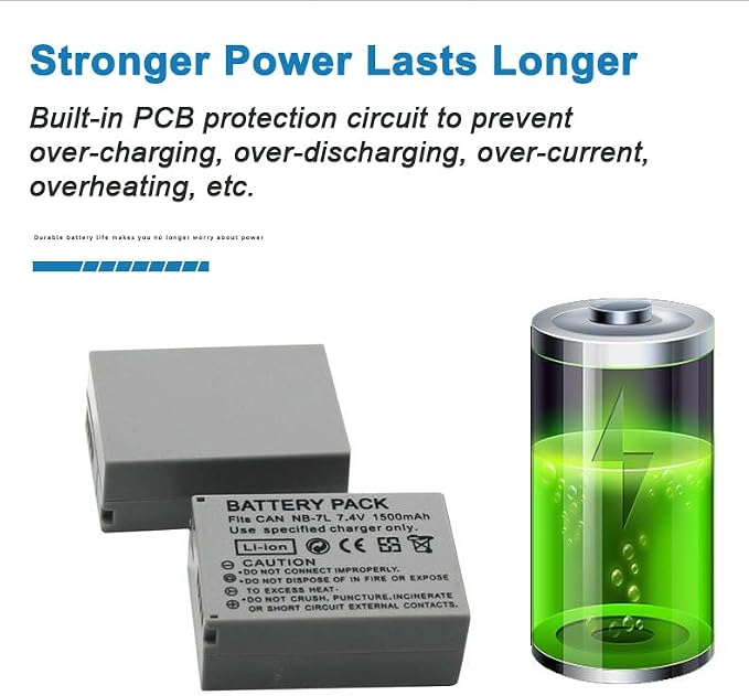 NB-7L Camera Battery Multifunctional Charger Set Compatible - Image 6
