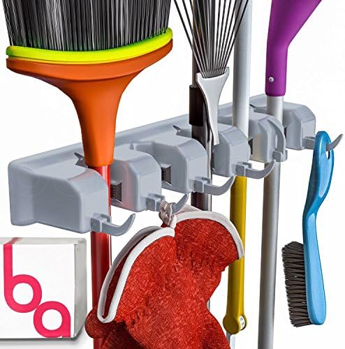 Berry Ave Broom Holder & Wall Mount Garden Tool Organizer- Kitchen, Garage & by BerryAve