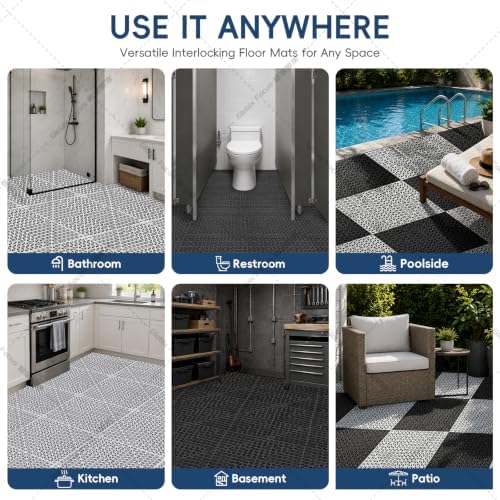 Interlocking Drainage Tiles 24PCS Modular Interlocking Cushion 12" x 12" - Image 6
