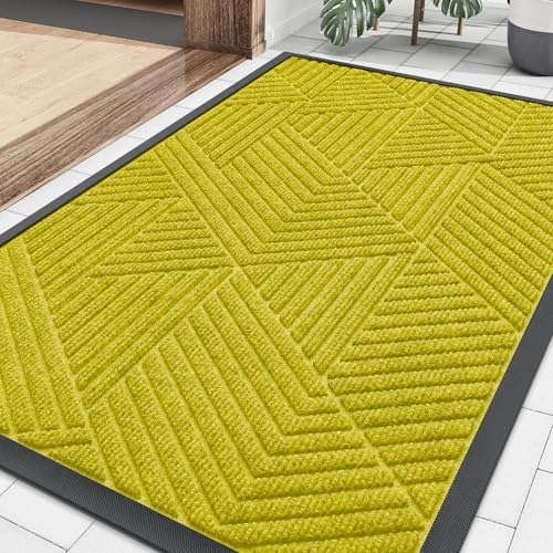 Smiry Front Door Mat Outside Entrance, Low Profile Rubber Doormat by Smiry