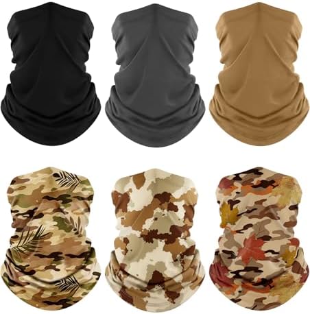 Fuinloth Neck Gaiter, 6 Pack Cooling UV Protection Bandana Face Mask Gator by fuinloth
