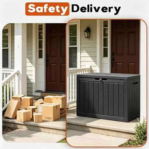 Outdoor Storage Box, Resin Deck Boxes outdoor, Waterproof Storage Box Lockable - Image 3