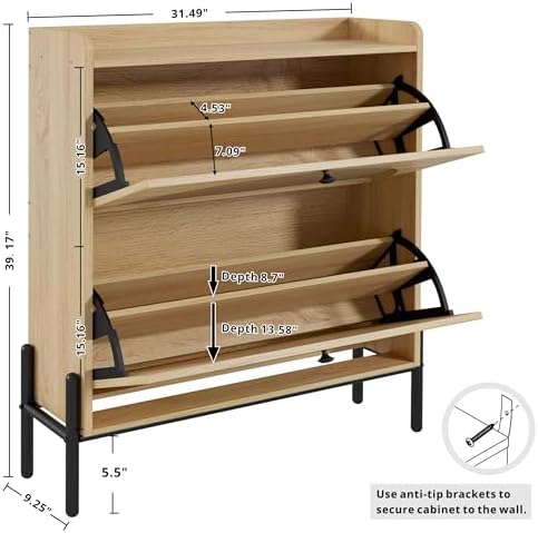 IRONCK Rattan Shoe Cabinet Storage - Image 3