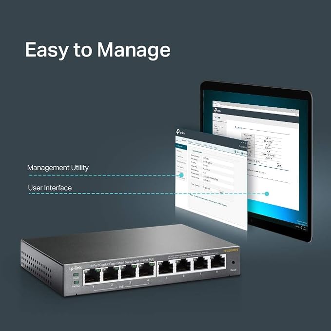 TP-Link TL-SG108PE V3 | 8 Port Gigabit PoE Switch | Easy Smart Managed | 4 PoE+ - Image 3