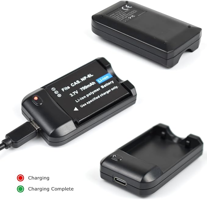 NP-6L Battery Charger + 2 pcs Rechargeable 3.7V 700mAh Batteries - Image 8
