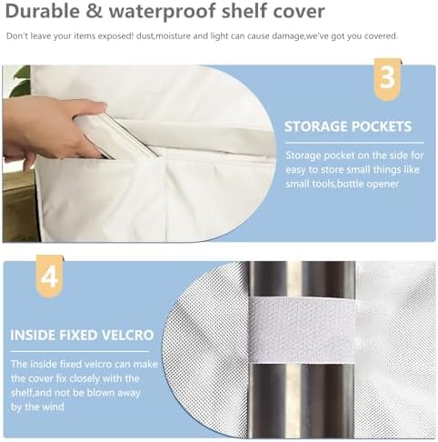Wire Rack Covers, Heavy Duty 600D Dustproof Waterproof Storage Rack Covers - Image 6