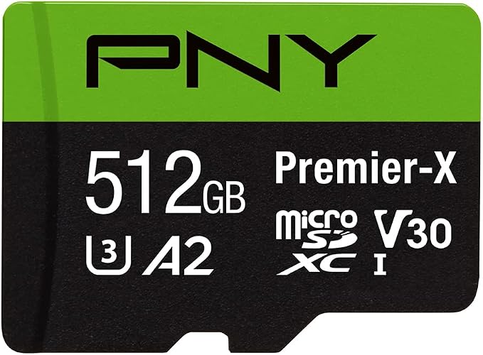 PNY P-SDU512V32100PX-GE 512GB Premier-X Class 10 U3 V30 microSDXC Flash Memory by PNY