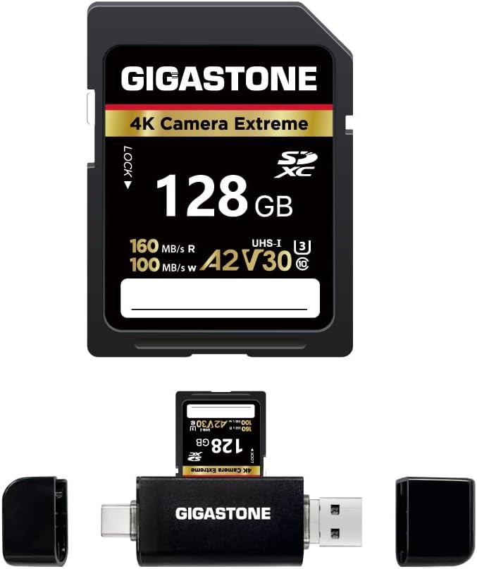 【5-Years Data Recovery】 GIGASTONE 128GB SD Card by Gigastone