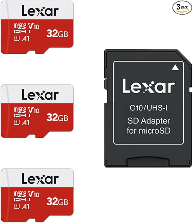 Lexar 32GB Micro SD Card 3 Pack, microSDHC UHS-I Flash Memory Card by Lexar