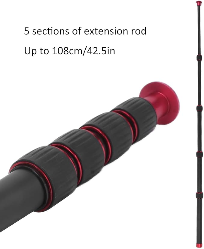 LR-255 Camera Monopod, 13.2-42.5in Extension Pole, 5 Section Aluminium Alloy - Image 6