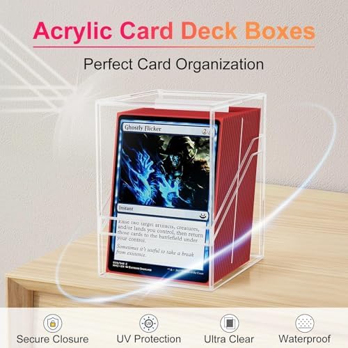Proijeut Card Deck Box with Portable Case, 6 Pack Clear Commander Deck Box with - Image 5