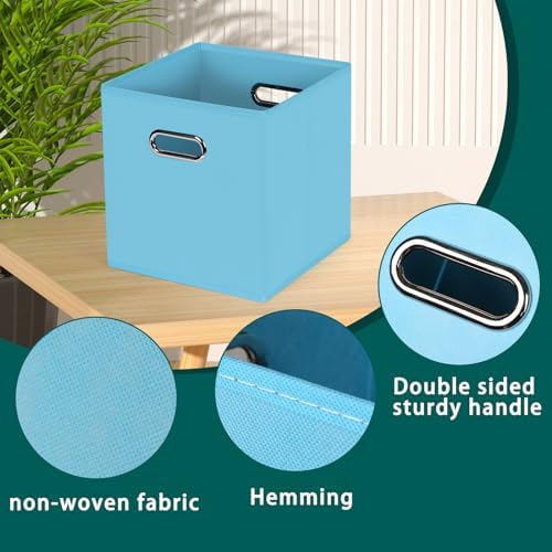 Black Foldable Storage Cubes Bins, Fabric Storage Box Cubes Organizer Baskets - Image 7
