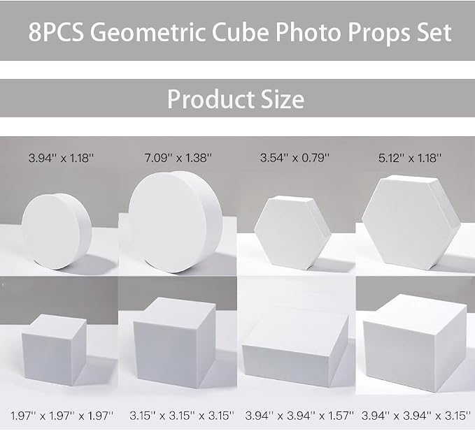 8PCS Geometric Cube Photo Props Set, Hard Foam Photography Background Props - Image 7