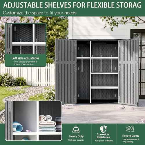 Outdoor Storage Shed Resin Waterproof Storage Cabinet - Image 4