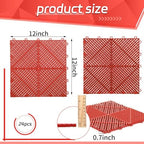 Barydat 24 Pcs 12x12 Garage Floor Tiles Interlocking Drainage - Image 2